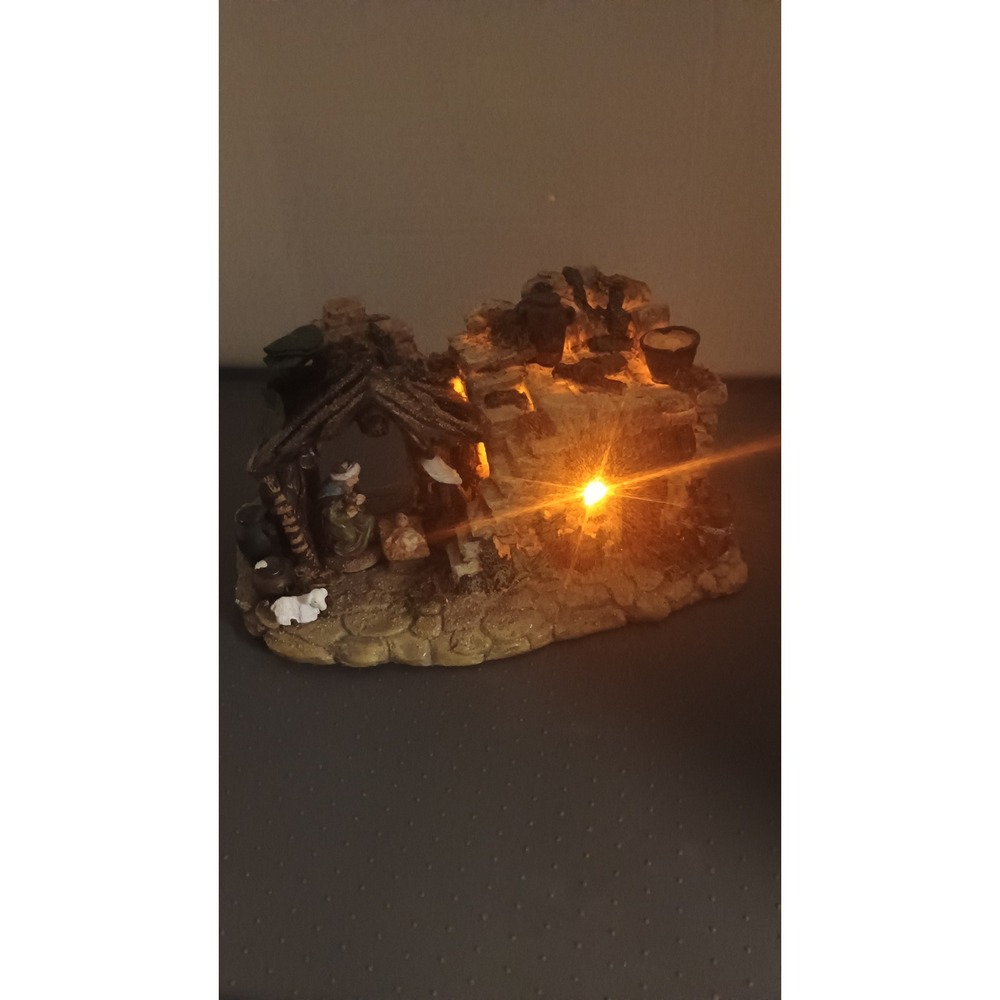 Nativity Scene Tabletop Decor Earth Tones Good Light Up 2706-25 - Picture 3 of 12